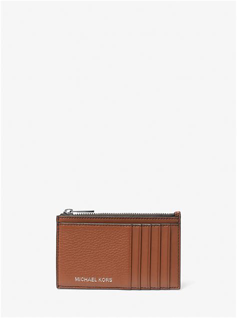 Cooper Slim Pebbled Leather Zip Wallet .